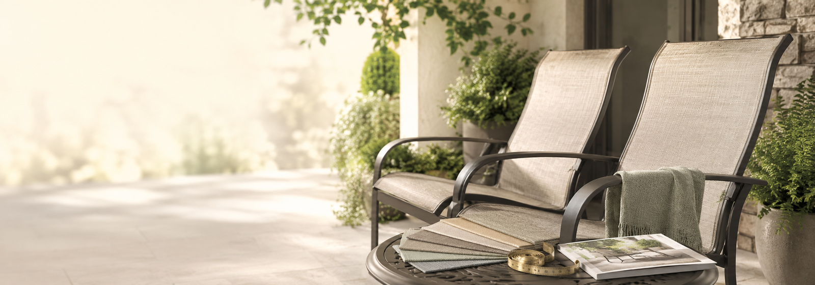 Patio Chair Slings Blog with outdoor furniture repair, measuring, fabric, and replacement guides