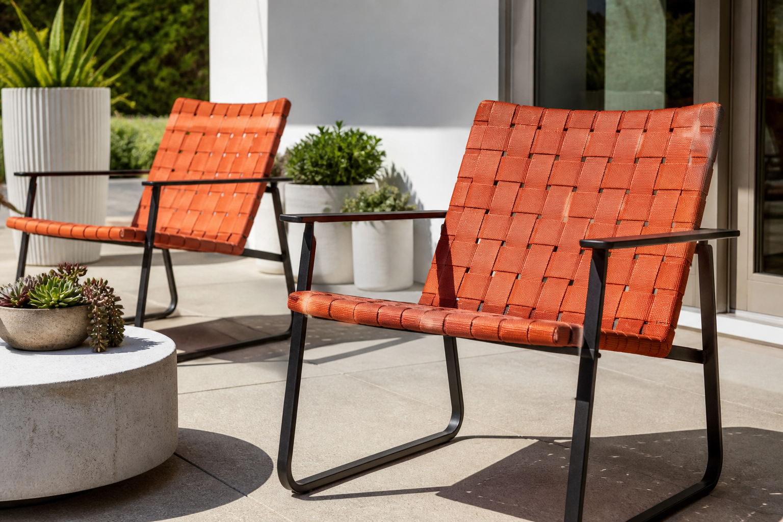 Textured Vinyl Straps transforming a patio